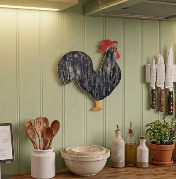 COCKEREL WOODEN WALL ART