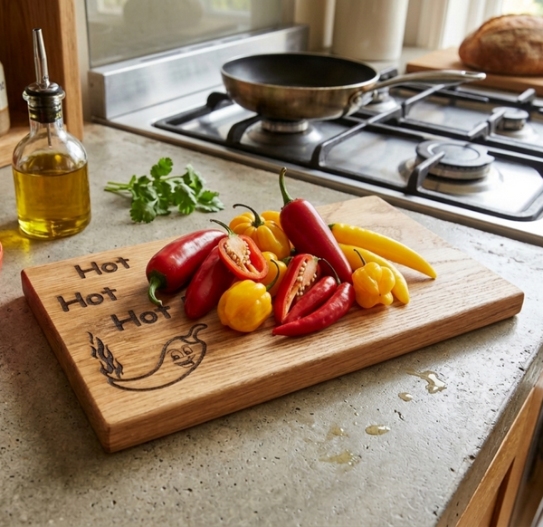 OAK CHILLI CHOPPING BOARD