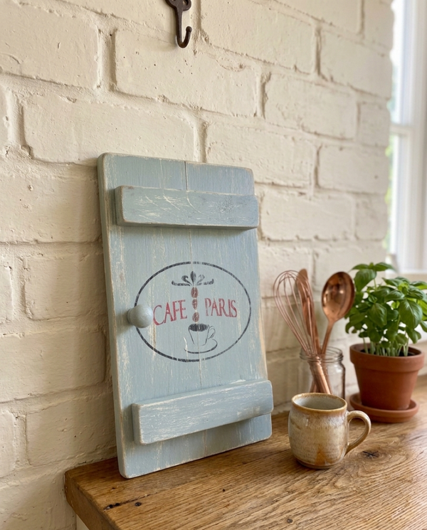 SHUTTER WOODEN WALL ART - CAFE PARIS