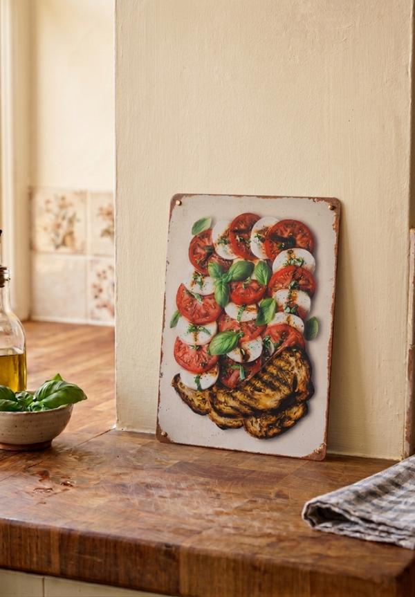 VINTAGE STYLE METAL SIGN (REPRODUCTION) ITALIAN TOMATO & MOZZERELLA SALAD