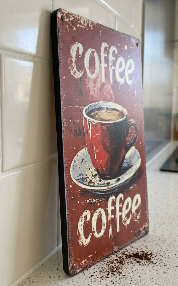 VINTAGE STYLE METAL SIGN (REPRODUCTION) COFFEE CUP