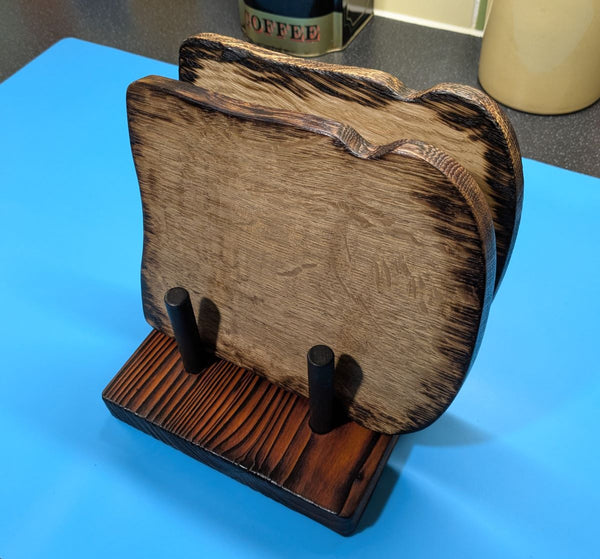 TOAST RACK SET inc A PAIR OF OAK 'TOAST-STYLE' BOARDS