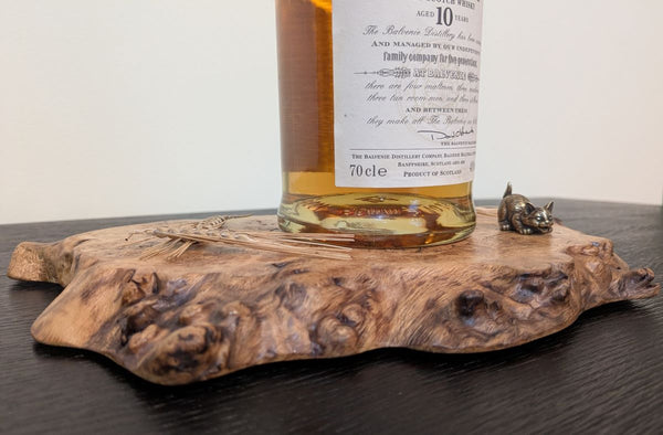 'SCOTCH ON THE ROCKS' OAK BURR DISPLAY PLINTH - TRUE TO NATURE