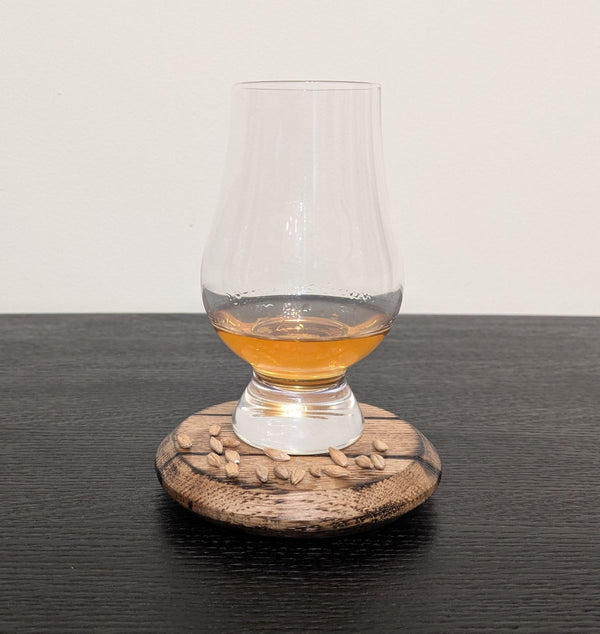 DECORATIVE OAK 'BARREL LID STYLE' COASTER