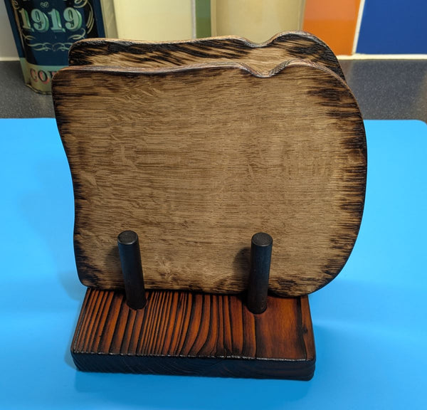 TOAST RACK SET inc A PAIR OF OAK 'TOAST-STYLE' BOARDS