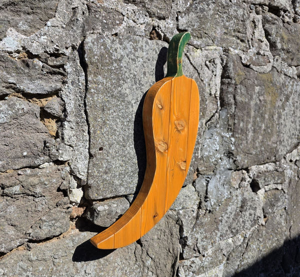 CHILLI PEPPER WOODEN WALL ART