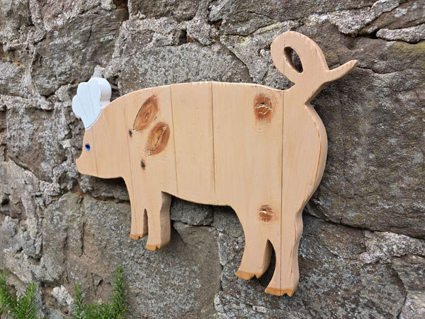 PIG CHEF WOODEN WALL ART