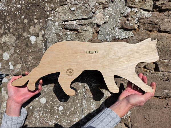 STALKING CAT WOODEN WALL ART