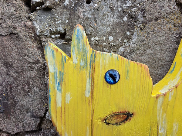 PLAYFUL CAT WOODEN WALL ART
