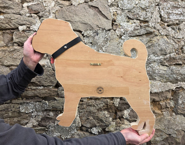 PUG DOG WOODEN WALL ART