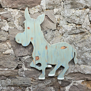 Donkey wooden wall art  - front on view