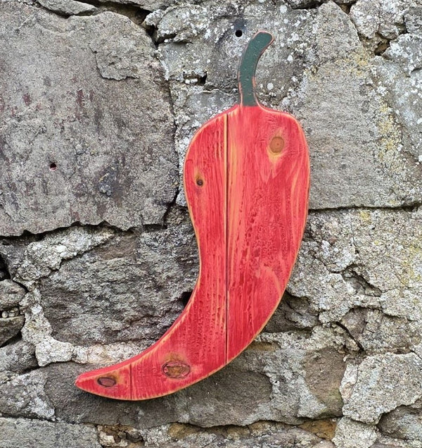 RED CHILLI PEPPER  WOODEN WALL ART