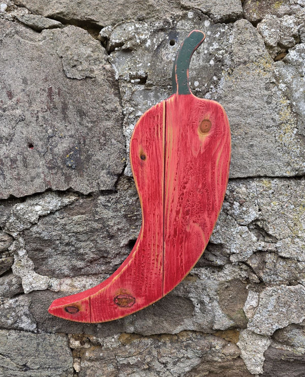 RED CHILLI PEPPER  WOODEN WALL ART
