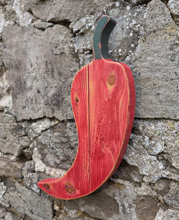 RED CHILLI PEPPER  WOODEN WALL ART