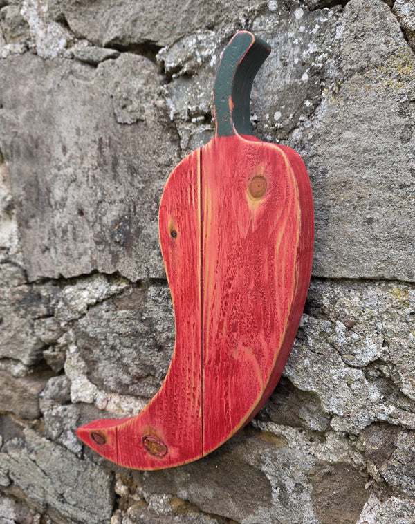 RED CHILLI PEPPER  WOODEN WALL ART
