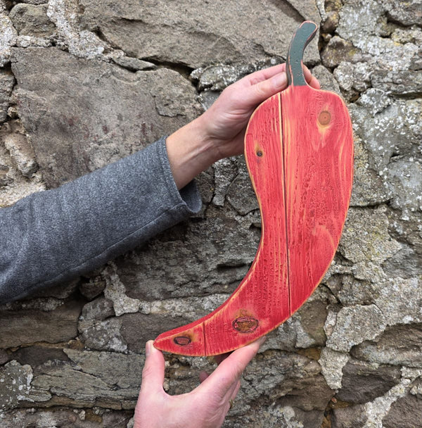 RED CHILLI PEPPER  WOODEN WALL ART