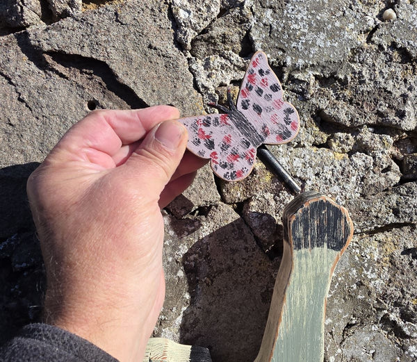 PLAYFUL CAT WITH BUTTERFLY - WOODEN WALL ART