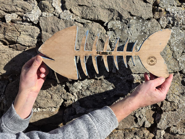 FISH SKELETON WOODEN WALL ART