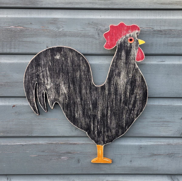 COCKEREL WOODEN WALL ART