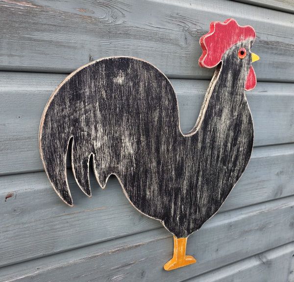 COCKEREL WOODEN WALL ART