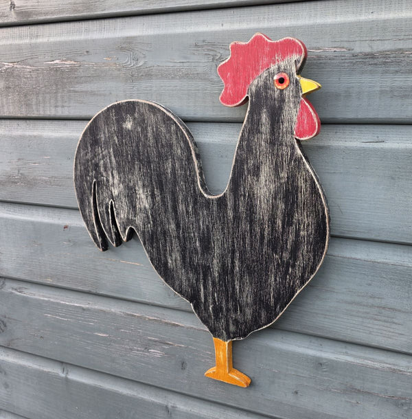 COCKEREL WOODEN WALL ART