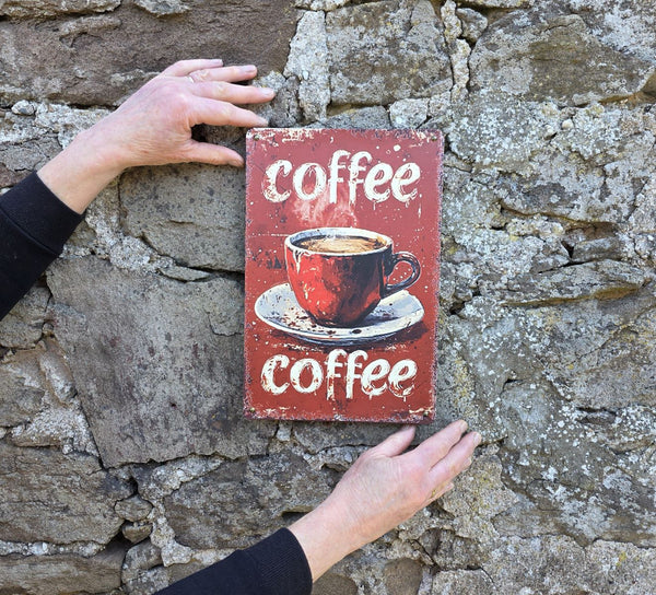 VINTAGE STYLE METAL SIGN (REPRODUCTION) COFFEE CUP