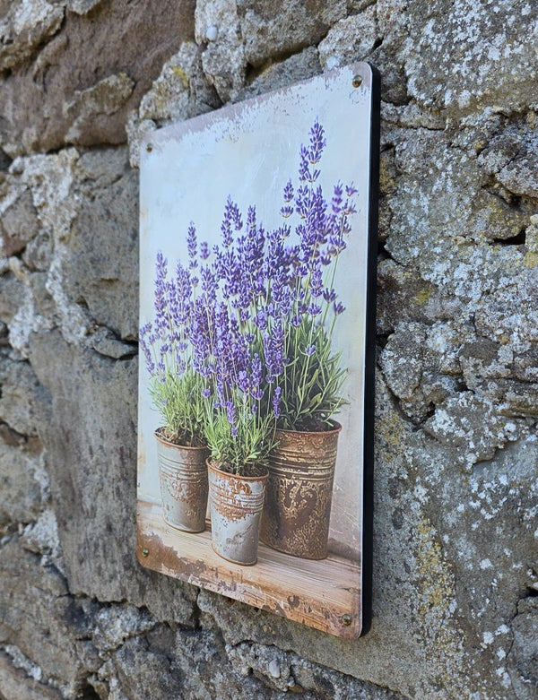 VINTAGE STYLE METAL SIGN (REPRODUCTION) POTS OF LAVENDER