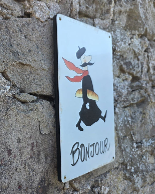 VINTAGE STYLE METAL SIGN (REPRODUCTION) BONJOUR