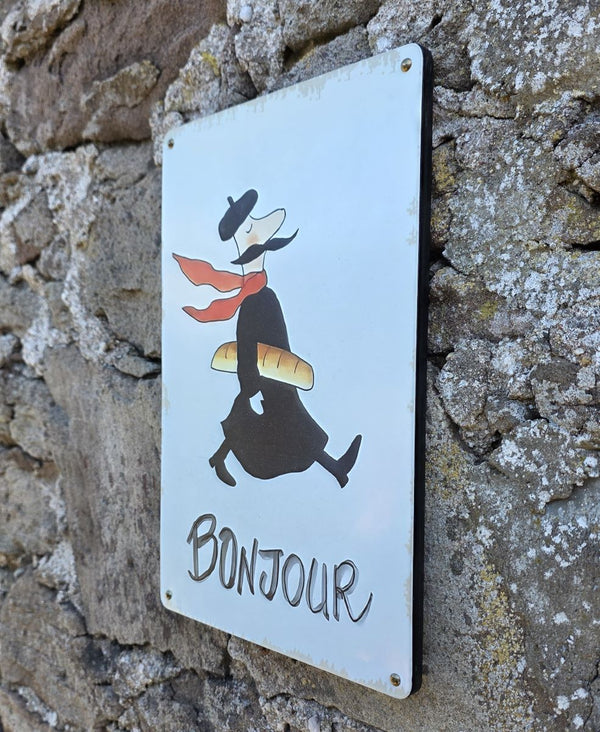 VINTAGE STYLE METAL SIGN (REPRODUCTION) BONJOUR