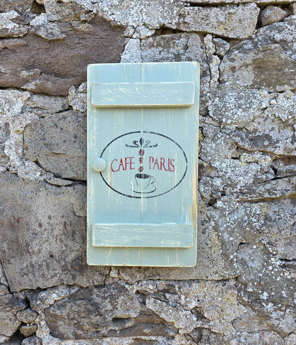 SHUTTER WOODEN WALL ART - CAFE PARIS