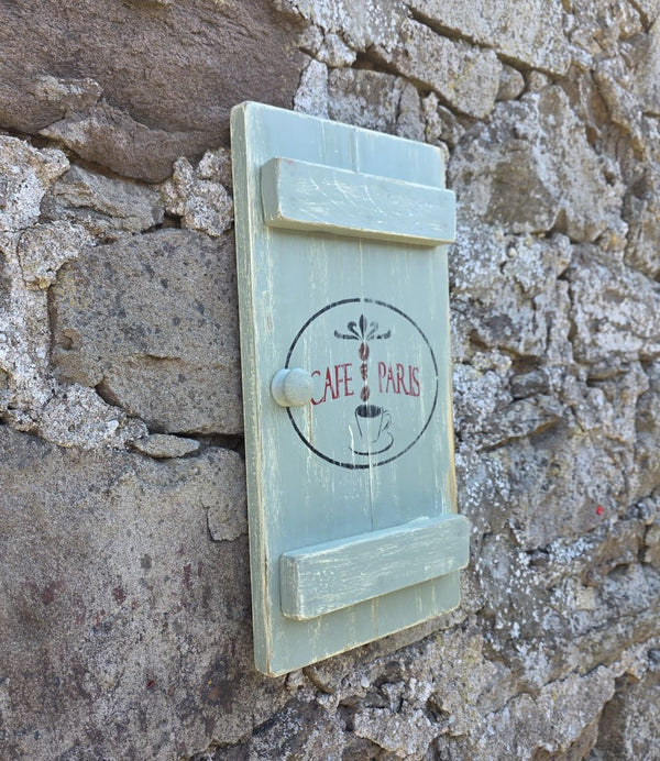 SHUTTER WOODEN WALL ART - CAFE PARIS