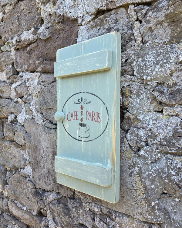 SHUTTER WOODEN WALL ART - CAFE PARIS