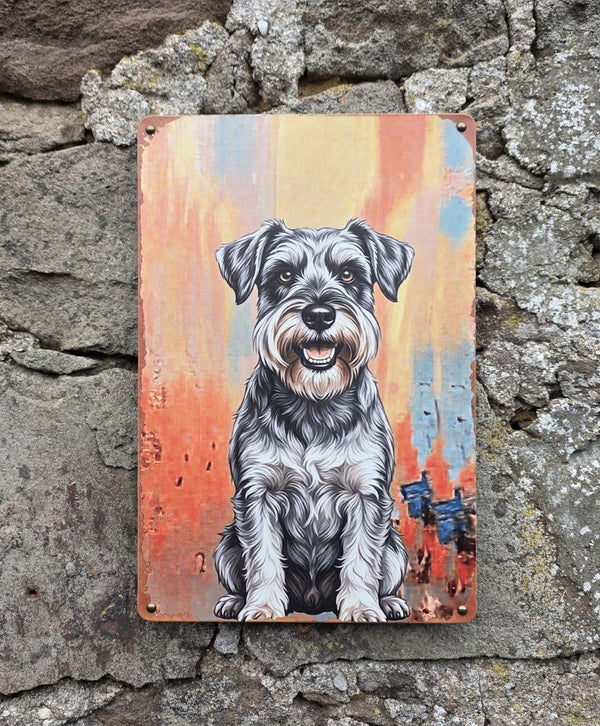 VINTAGE STYLE METAL SIGN (REPRODUCTION) SCHNAUZER DOG