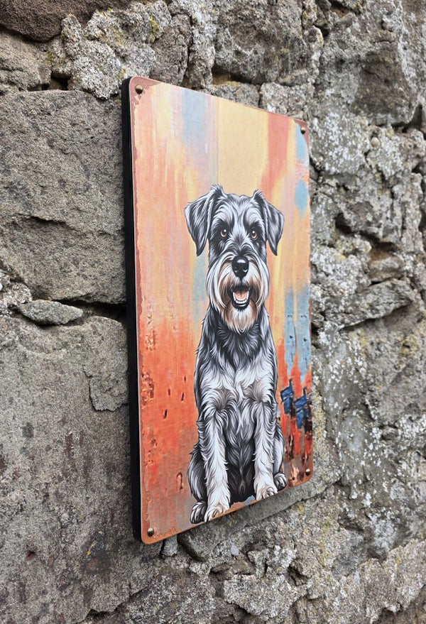VINTAGE STYLE METAL SIGN (REPRODUCTION) SCHNAUZER DOG
