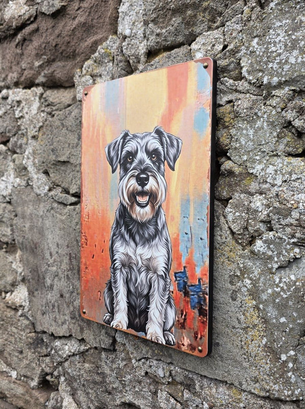 VINTAGE STYLE METAL SIGN (REPRODUCTION) SCHNAUZER DOG