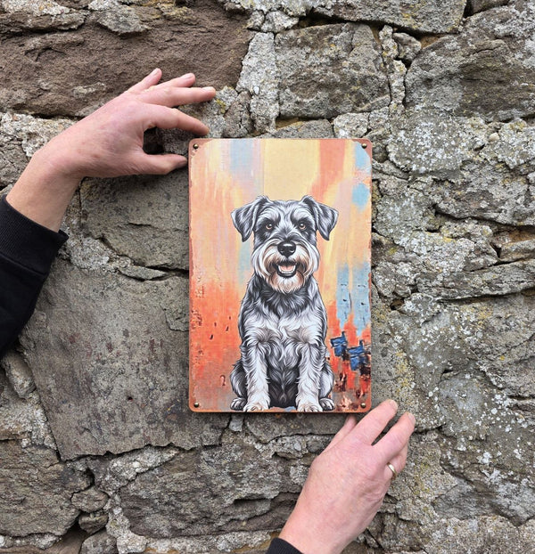 VINTAGE STYLE METAL SIGN (REPRODUCTION) SCHNAUZER DOG