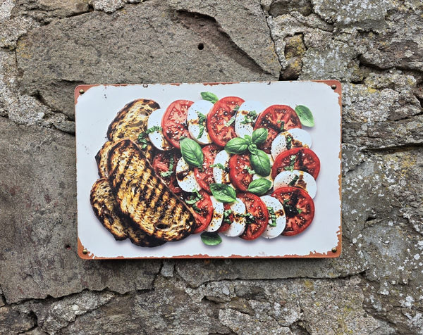 VINTAGE STYLE METAL SIGN (REPRODUCTION) ITALIAN TOMATO & MOZZERELLA SALAD