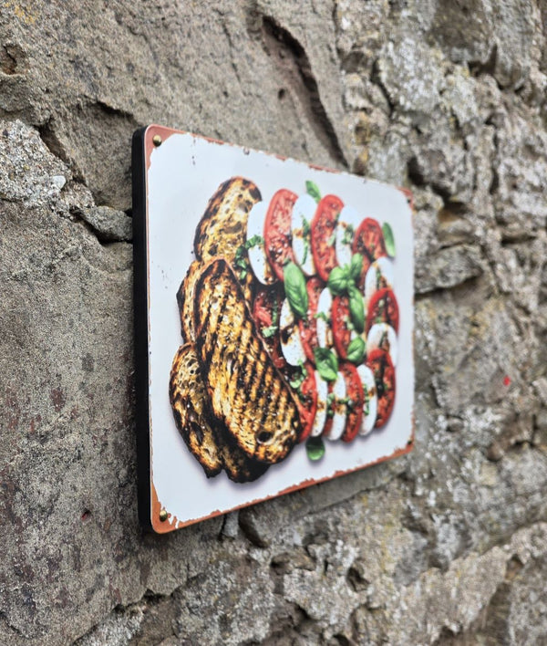 VINTAGE STYLE METAL SIGN (REPRODUCTION) ITALIAN TOMATO & MOZZERELLA SALAD