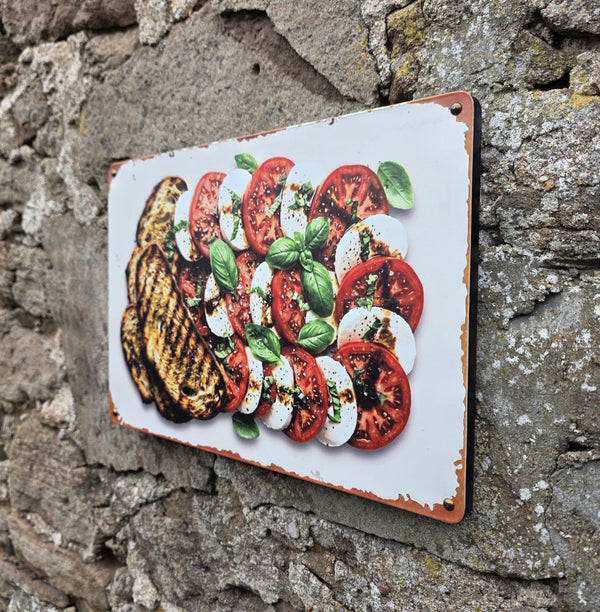 VINTAGE STYLE METAL SIGN (REPRODUCTION) ITALIAN TOMATO & MOZZERELLA SALAD