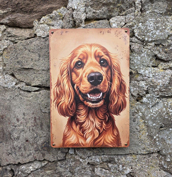 VINTAGE STYLE METAL SIGN (REPRODUCTION) COCKER SPANIEL