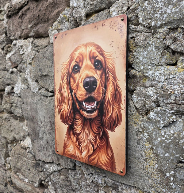 VINTAGE STYLE METAL SIGN (REPRODUCTION) COCKER SPANIEL