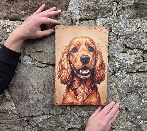 VINTAGE STYLE METAL SIGN (REPRODUCTION) COCKER SPANIEL