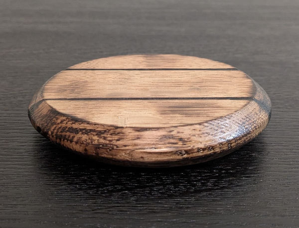 DECORATIVE OAK 'BARREL LID STYLE' COASTER