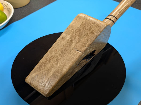 OAK CHEESE WEDGE KNIFE BLOCK - TRUE TO NATURE- WITH CHEESE KNIFE (blockA7)