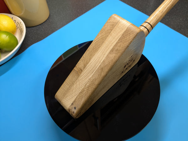 OAK CHEESE WEDGE KNIFE BLOCK - TRUE TO NATURE- WITH CHEESE KNIFE (blockA8)