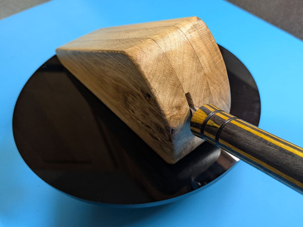 OAK CHEESE WEDGE KNIFE BLOCK - TRUE TO NATURE- WITH CHEESE KNIFE (blockA9)