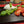 YAKISUGI WHALE STYLE ASH SERVING BOARD close up view with salad on the board