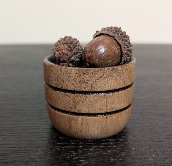 DECORATIVE MINI OAK HALF BARREL DISPLAY PLINTH