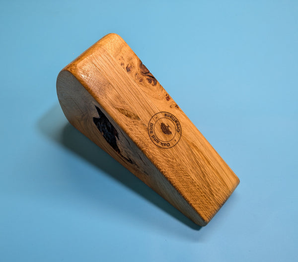 OAK CHEESE WEDGE KNIFE BLOCK - TRUE TO NATURE- WITH CHEESE KNIFE (blockA7)