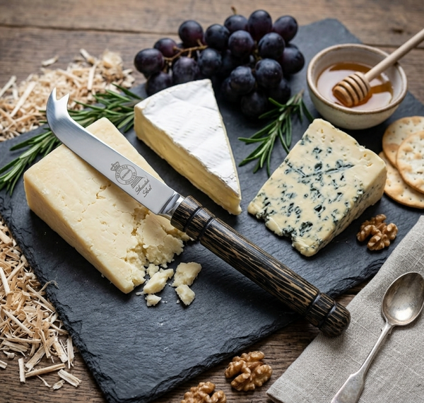 CHEESE KNIFE WITH INDIAN BLACK PALM WOOD HANDLE
